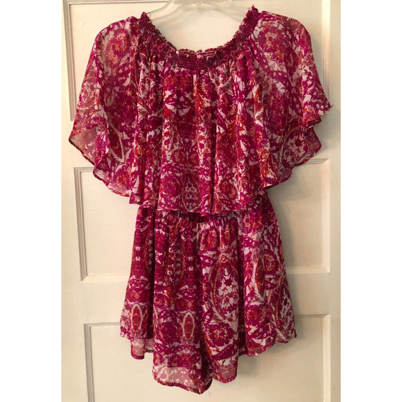 Show Me Your Mumu, Women's Rosarita Romper, Pomegranate Punch, Pink, Size Medium - Picture 1 of 5